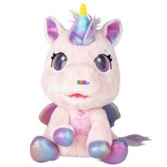 My Baby Unicorn interaktív plüssfigura, világos rózsaszín, lila sörénnyel