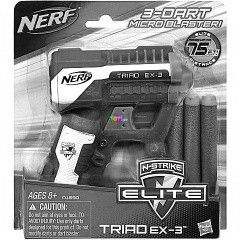 NERF N-Strike Elite - Triad Ex-3 szivacslv pisztoly, fehr