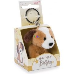 Nici - Kutya plüss kulcstartó Happy Birthday feliratú dobozban - 6 cm