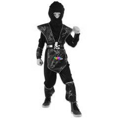 Ninja jelmez - Arany-fekete, 120-130 cm