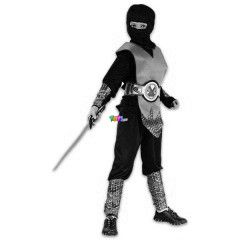 Ninja jelmez - Kk-fekete, 120-130 cm