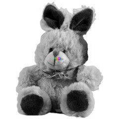 Nyuszi plssfigura zacskban - 11 cm, fehr