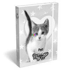 Pet cica mintás füzetbox - A5, kék