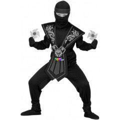 Piros harcos Ninja jelmez fegyverekkel - 116 cm
