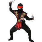 Piros harcos Ninja jelmez fegyverekkel - 140-es méret
