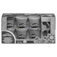 Play-Doh - Csillog gyurma szett kiszrval, 6 db-os