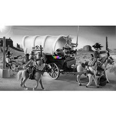 Playmobil 5248 - Vadnyugati banditk, ponyvs kocsival