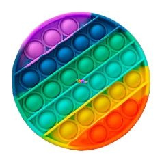 Pop It Now! Push Pop Bubble XXL stresszoldó játék, szivárvány színű, kör alakú