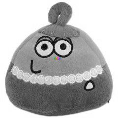 Pou plssfigura - rzsaszn ruhs, 12 cm