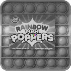 Push Poppers Jumbo szivrvny szn szilikon stresszold jtk - ngyzet alak