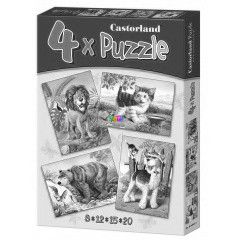 Puzzle - Állatok, 4 az 1-ben