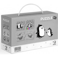 Puzzle - llatok s kicsinyeik, 12 x 2 db