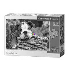Puzzle - Buldog kutyus kosrban, 70 db