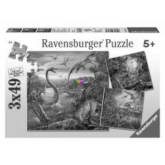 Puzzle - Dinoszaurusz, 3x49 db