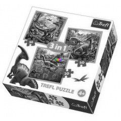 Puzzle - Dinoszauruszok, 3 az 1-ben