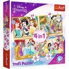 Puzzle - Disney hercegnk boldog napja, 4 az 1-ben