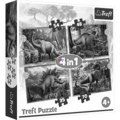 Puzzle - rdekes dinoszauruszok, 4 az 1-ben
