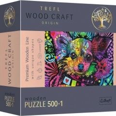Puzzle fából - Színes kutyakölyök, 500+1 db