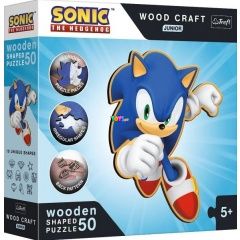 Puzzle fából - Wood Craft - Sonic, a sündisznó, 50 db
