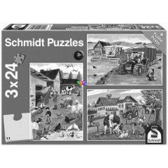 Puzzle -Farmon, 3x24 db