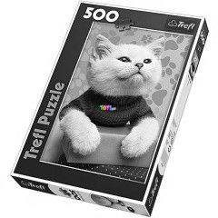 Puzzle - Fehr cica pulverben, 500 db