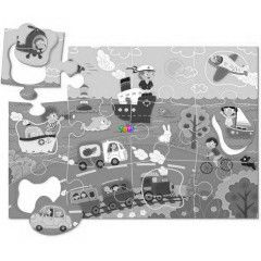 Puzzle kivehet elemekkel - Jrmvek a tengerparton, 18 db