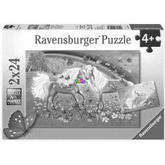 Puzzle - Lovak s szivrvny, 2 x 24 db