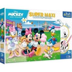 Puzzle - Mickey a vidámparkban maxi puzzle színezővel, 24 db
