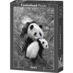 Puzzle - Panda mama kicsinyvel, 500 db