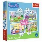 Puzzle - Peppa malac nyaralsi emlkei, 4 az 1-ben