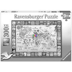 Puzzle - Rajzos vilgtrkp, XXL, 300 db