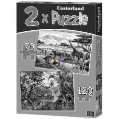 Puzzle - Szafari s dzsungel, 70 + 120 db