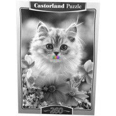 Puzzle - Szrke cicaklyk, virgokkal, 260 db