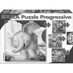 Puzzle - Vadállatok, 6-9-12-16 db