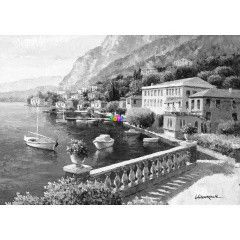 Puzzle - Villa a Como-tó partján, 500 db