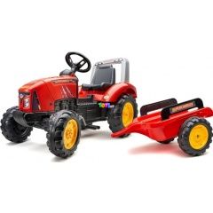 Red Supercharger pedálos traktor pótkocsival
