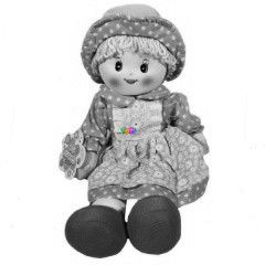 Rongybaba - 40 cm, zld ruhban