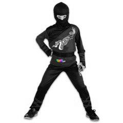 Srkny Ninja jelmez - Piros-fekete, 110-120 cm