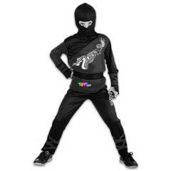 Srkny Ninja jelmez - Piros-fekete, 130-140 cm