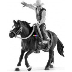 Schleich - Nyerges bronc lovaglás cowboy-jal