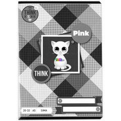 Sima fzet - Think Pink, A5, 20-32, rzsaszn-fekete