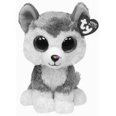Slush kutyus plssfigura - 24 cm, szrke-fehr