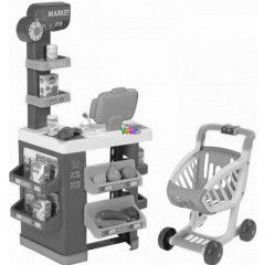Smoby - lelmiszerbolt pnztrgppel s bevsrlkocsival - 34 rszes