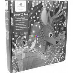 Sycomore - Stickn Fun mozaikkép készítő készlet - Erdei állatok