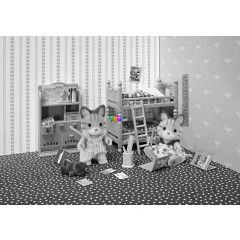 Sylvanian Families - Cskos cica bty s hugi, gyerekszoba btorral