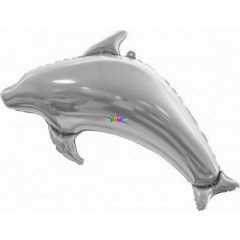 Szivrvny szn delfin flia lufi - 93 x 50 cm