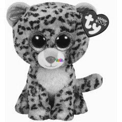 Tasha leoprd plssfigura - 15 cm, szrke-rzsaszn