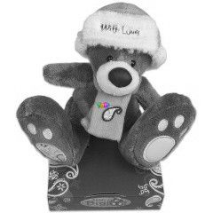 Teddy maci plssfigura sapkban s slban