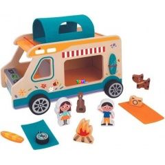 Tooky Toy - Fa lakóautó figurákkal és kiegészítőkkel