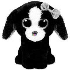 Tracey kutya plssfigura - 15 cm, fekete-fehr